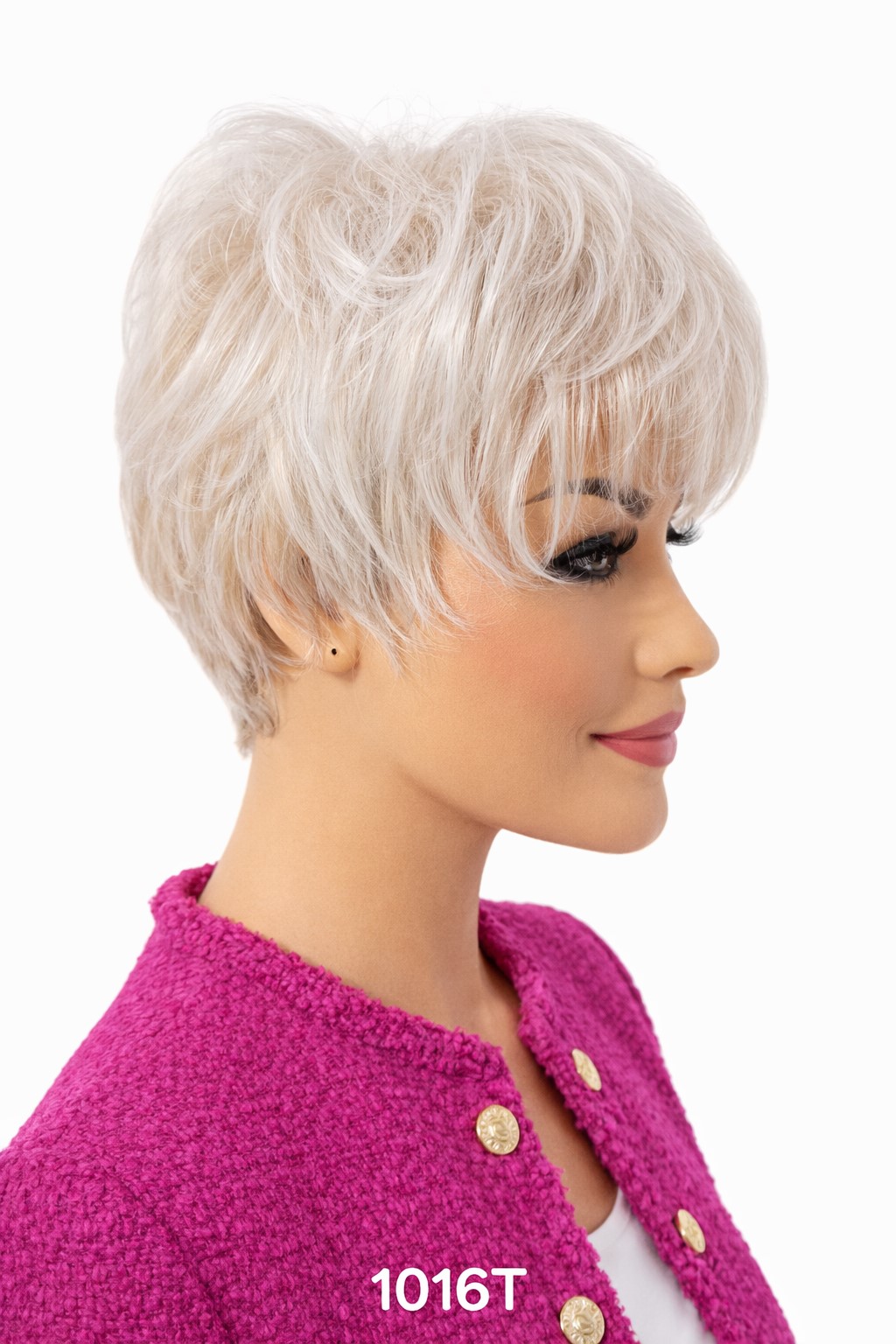 Krótka cieniowana peruka Molly  z grzywką w kolorze platynowego blondu + kolory