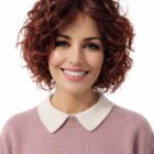 Peruka syntetyczna  mokra włoszka z grzywką Liluu -sangria mix  termohair-30cm