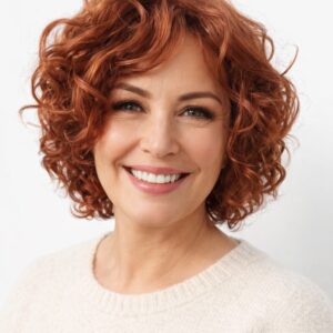 Peruka syntetyczna  mokra włoszka z grzywką Liluu - orange   termohair-30cm