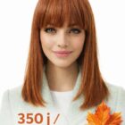 Peruka długa z grzywką Ellane w kolorze sól i pieprz +kolory 45cm