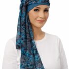 Turban Beata  w odcieniu  zieleni+ turkus kolekcja Premium  Turbans