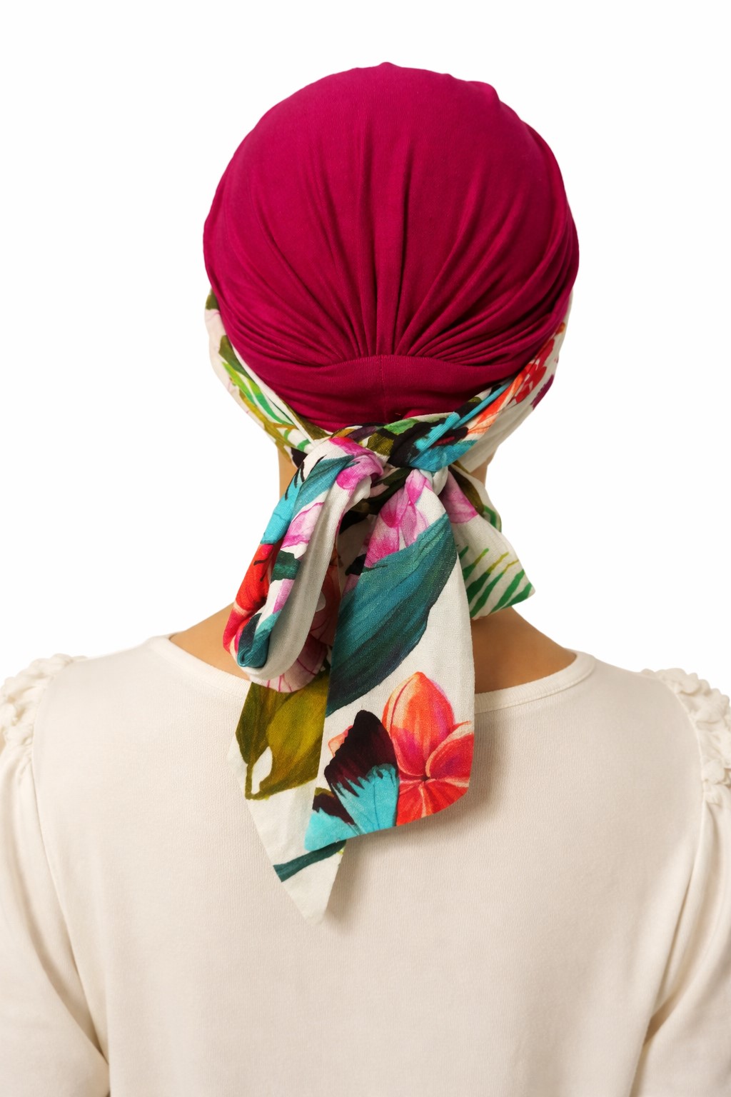 Turban , chusta po chemii Lena w kolorze  fuksji- bambusowy