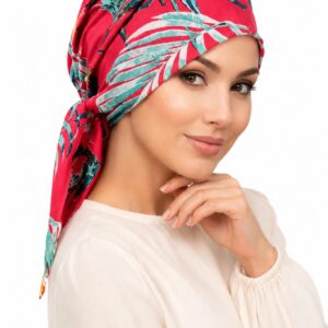 Turban z chusty po chemii Corcus  Flower Turbans  multikolory  morski-turkus-żólty, zieleń,orange, fiolet, koral, różne kolory