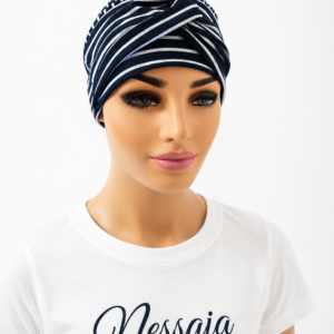 Turban Ela /pass  po chemii granat / biel