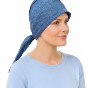 Turban Tess z Lnu w kolorze jeansu + kolory