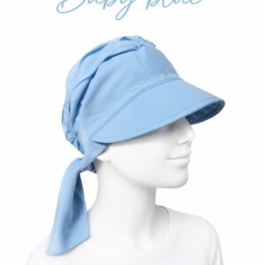 Turban z chusty Tess z daszkiem w kolorze baby blue