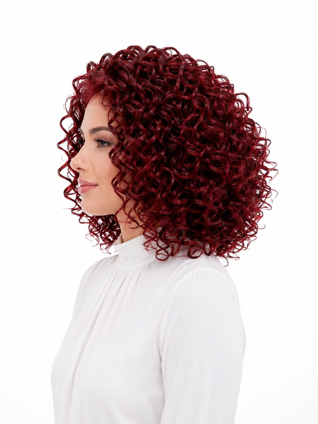 Peruka afro loki lace front Sisi - red / 99j - 38cm  , śliwkowo wiśniowy odcień+ kolory