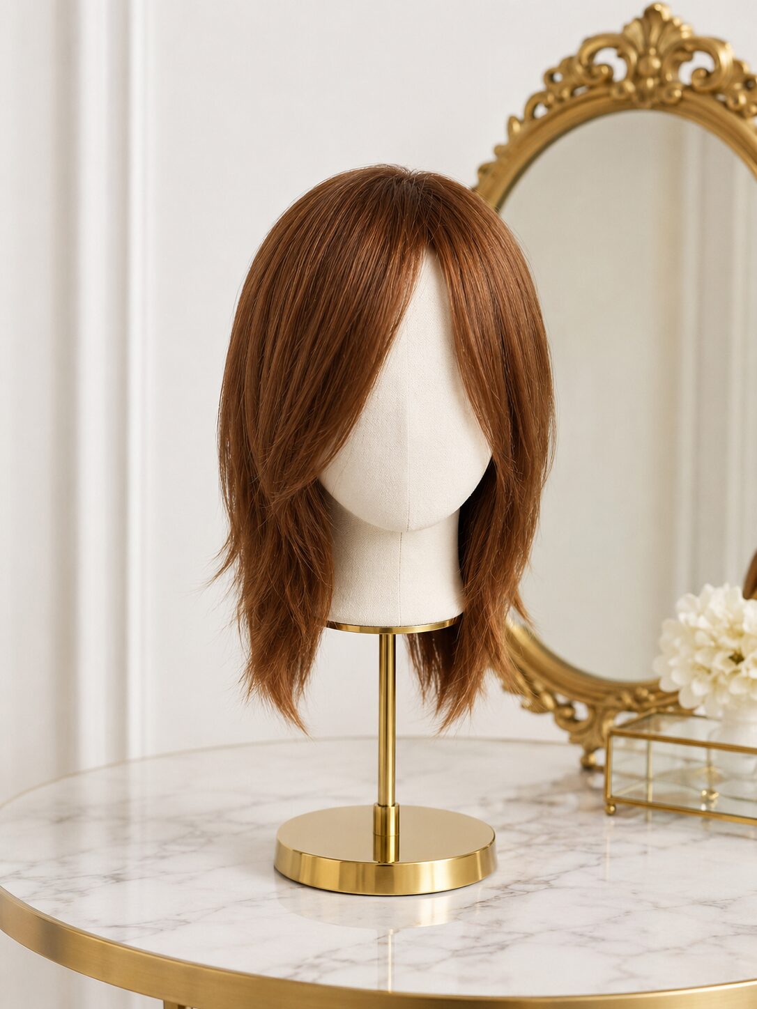 Peruka naturalna z grzywką Los Angeles mono lace deluxe średni blond -30cm Peruka naturalna z grzywką Los Angeles mono lace deluxe średni blond -30cm