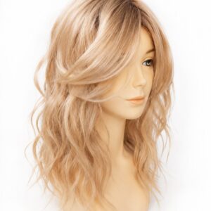 Topper syntetyczny  falowany Adeleide mono  w kolorze pastelowego blondu -45cm / + kolory
