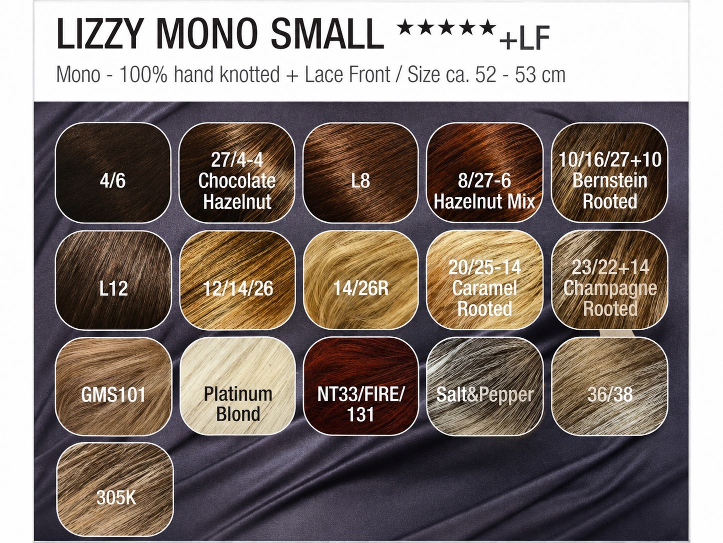 Krótka peruka z grzywką Lizzy mono small deluxe by Gisela Mayer Chocolate Hazelnut + kolory