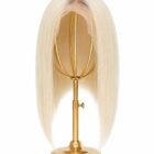 Peruka naturalna Rennie mono lace, Long bob bez grzywki 40cm platynowy blond z odrostem by Nessaja