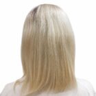 Peruka naturalna Rennie mono lace, Long bob bez grzywki 40cm platynowy blond z odrostem by Nessaja