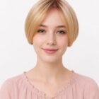 Topper ,  mini dopinka , tupet damski Cascatta mono  w kolorze pastelowego blondu z odrostem + kolory / syntetyczne włosy termiczne