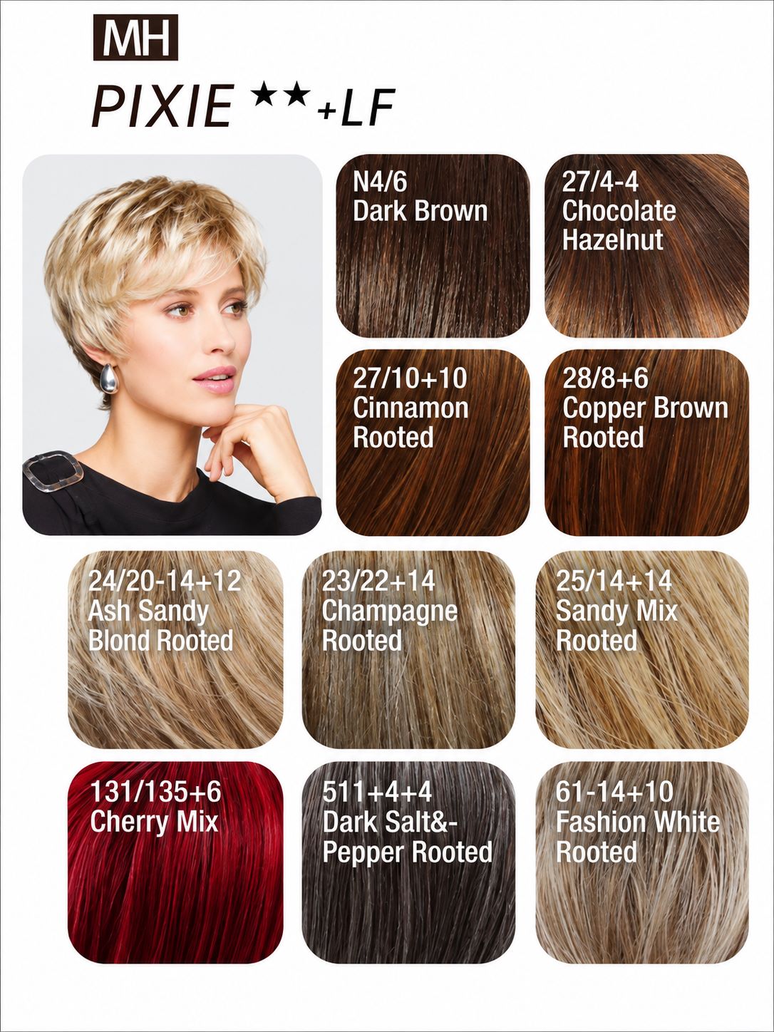 Krótka peruka z grzywką Pixie +LF by Gisela Mayer Ash Sandy Blond Rooted + kolory