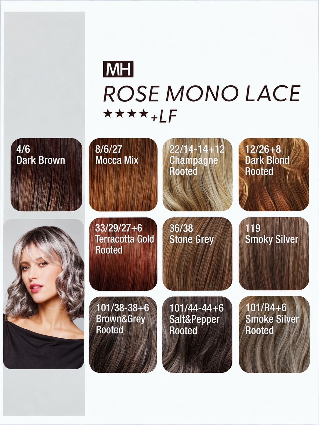 Peruka falowana z grzywką bob Rose Mono Lace Salat Peper Rooted + kolory Gisela Mayer Peruka falowana z grzywką bob Rose Mono Lace Salat Peper Rooted + kolory Gisela Mayer