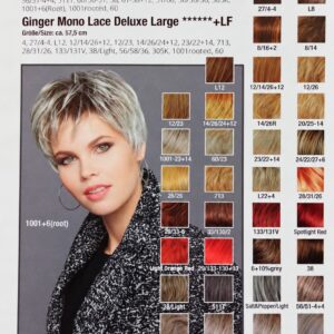 Peruka krótka Ginger mono lace / Large na większe obwody cok.57,5cm -59 cm w kolorze 1001+6 rooted+ inne kolory