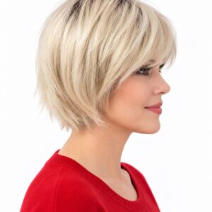 Peruka naturalna bob   AlT-Monsanta mono w kolorze jasnego blondu z ciemnym odrostem 21cm