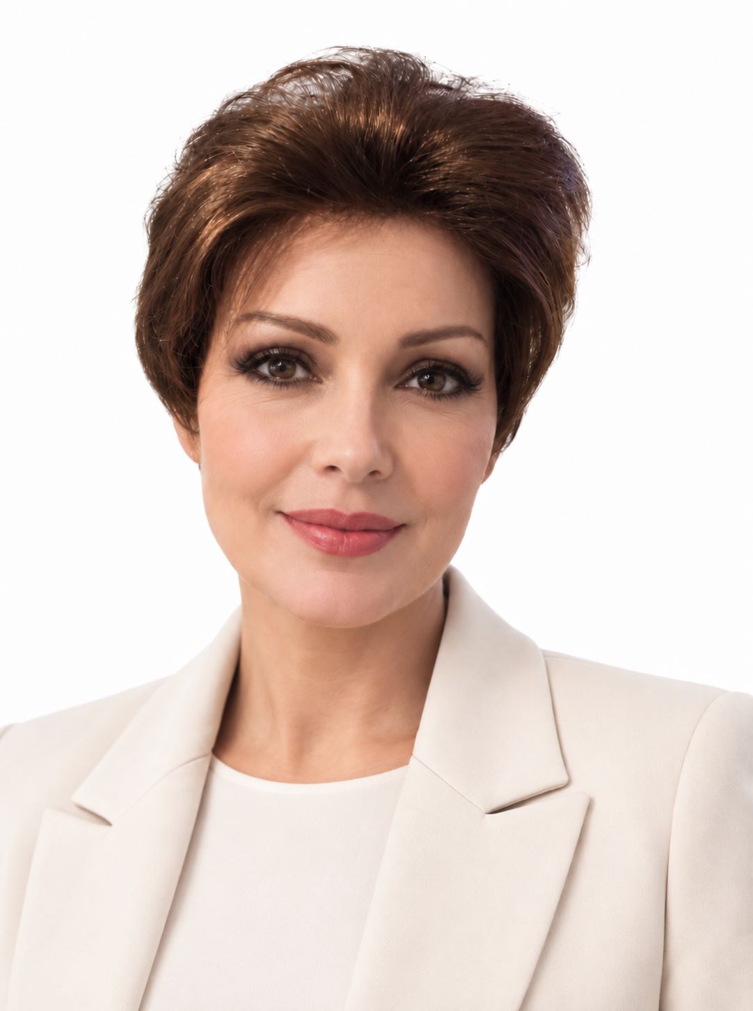 Krótka peruka naturalna Colimia w kolorze brązu rozmiar S na małe głowy 6/8 Krótka peruka naturalna Colimia w kolorze brązu rozmiar S na małe głowy 6/8